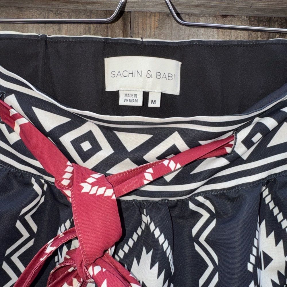 Sachin Babi | Anthropologie A Line Midi Skirt Black Motif Size Medium - Picture 5 of 10